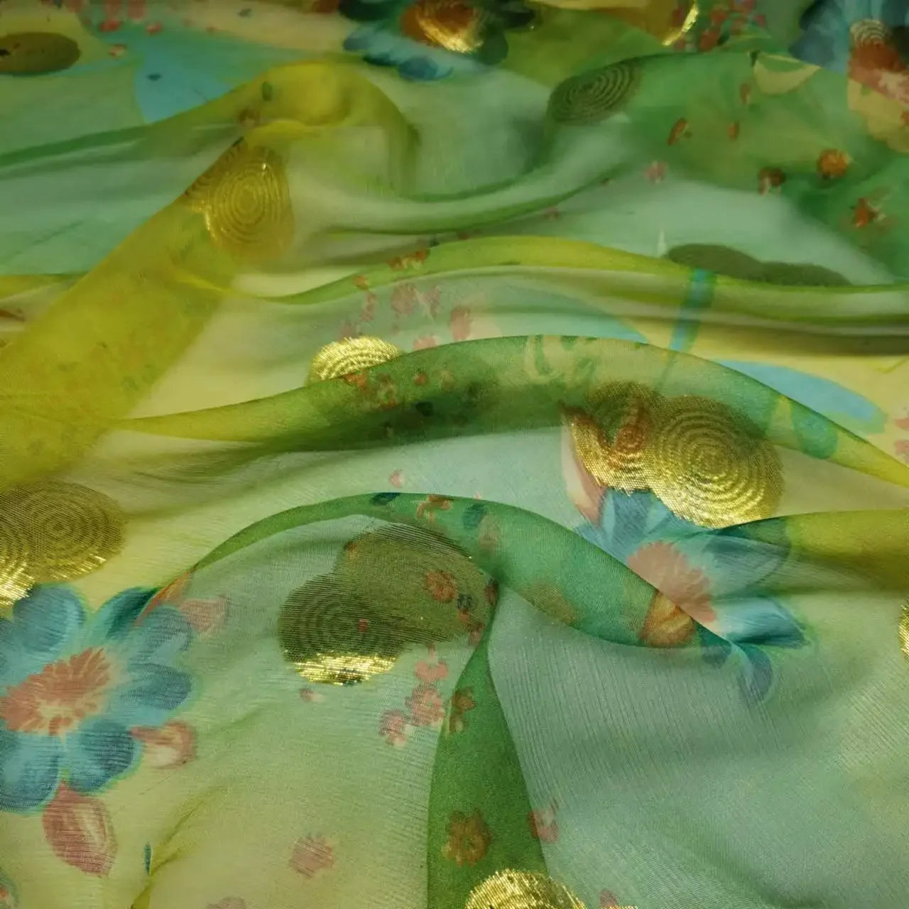 Floral Mulberry Silk Fabric Soft Silk Silver Metallic Jacquard DIY Cloth Dress Scarf Material