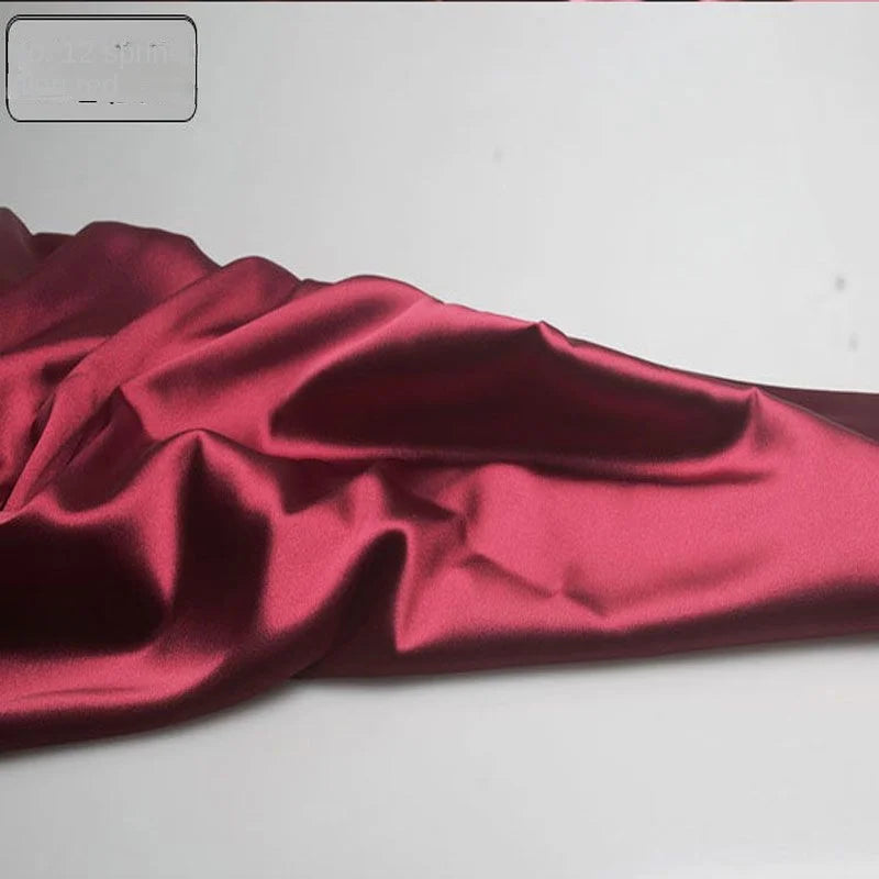 Satin Fabric By The Meter for Sewing Clothing Dress Cheongsam Shirt Pajamas Diy Soft Comfortable Smooth Thin Summer Black White