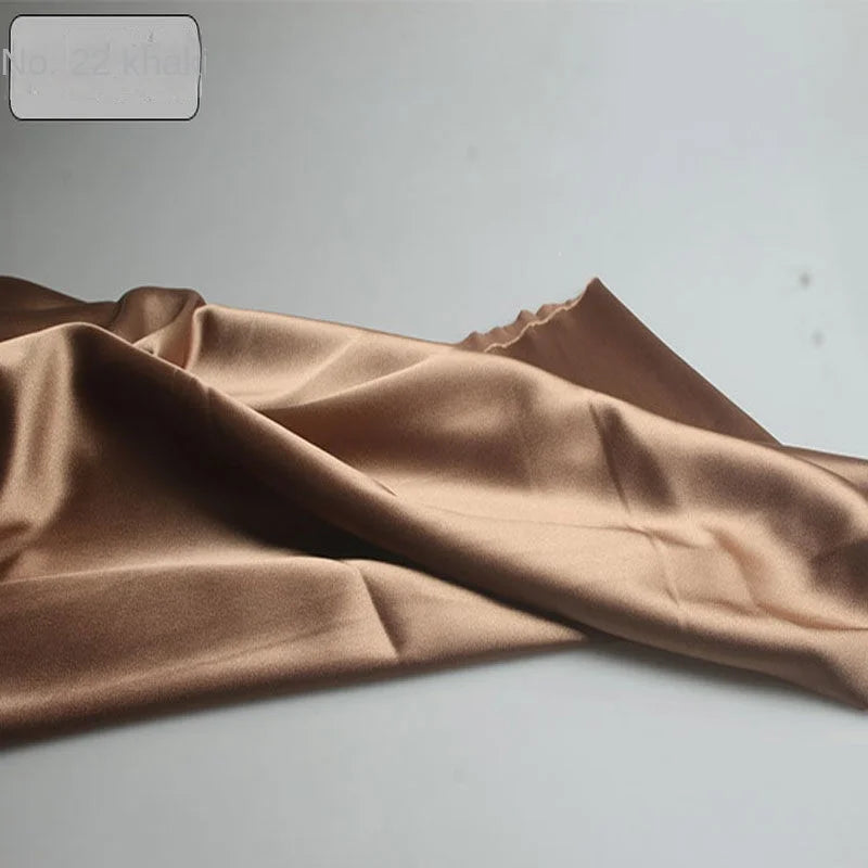 Satin Fabric By The Meter for Sewing Clothing Dress Cheongsam Shirt Pajamas Diy Soft Comfortable Smooth Thin Summer Black White