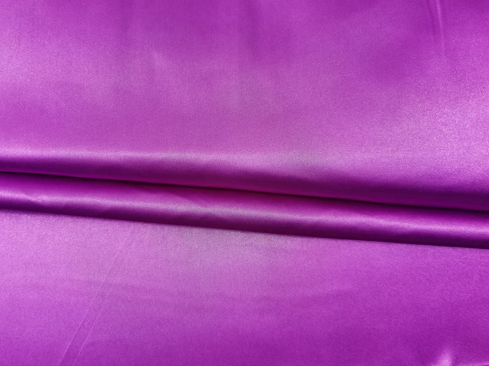 Solid Satin 58" Wide | 1Meter | 2Meters | 5Meters | Silky Charmeuse Scarf Craft DIY Fabric Purple