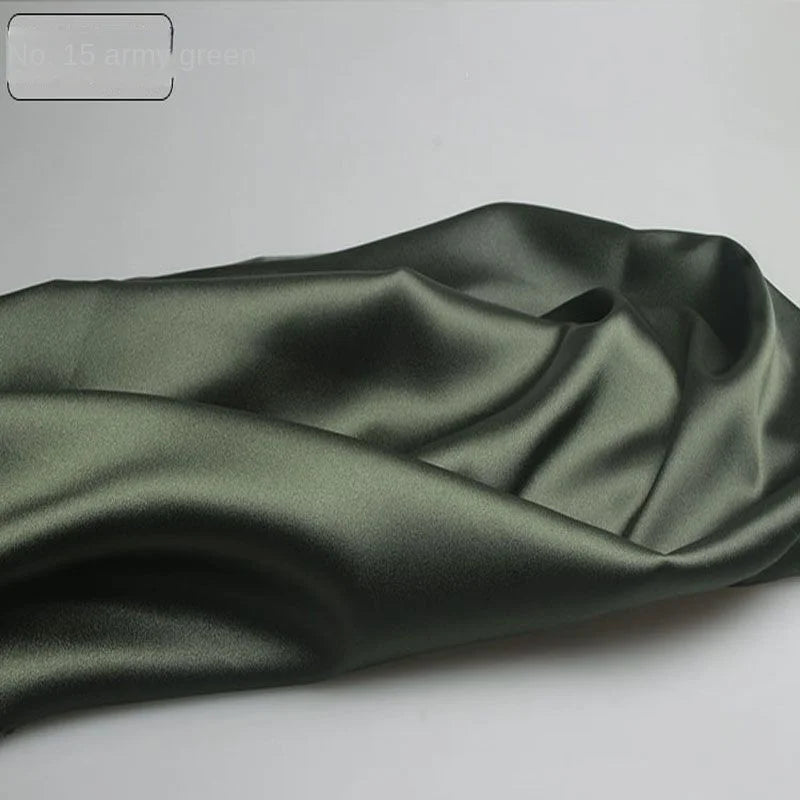 Satin Fabric By The Meter for Sewing Clothing Dress Cheongsam Shirt Pajamas Diy Soft Comfortable Smooth Thin Summer Black White