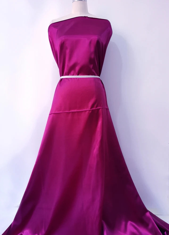 Solid Satin 58" Wide | 1Meter | 2Meters | 5Meters | Silky Charmeuse Scarf Craft DIY Fabric Purple