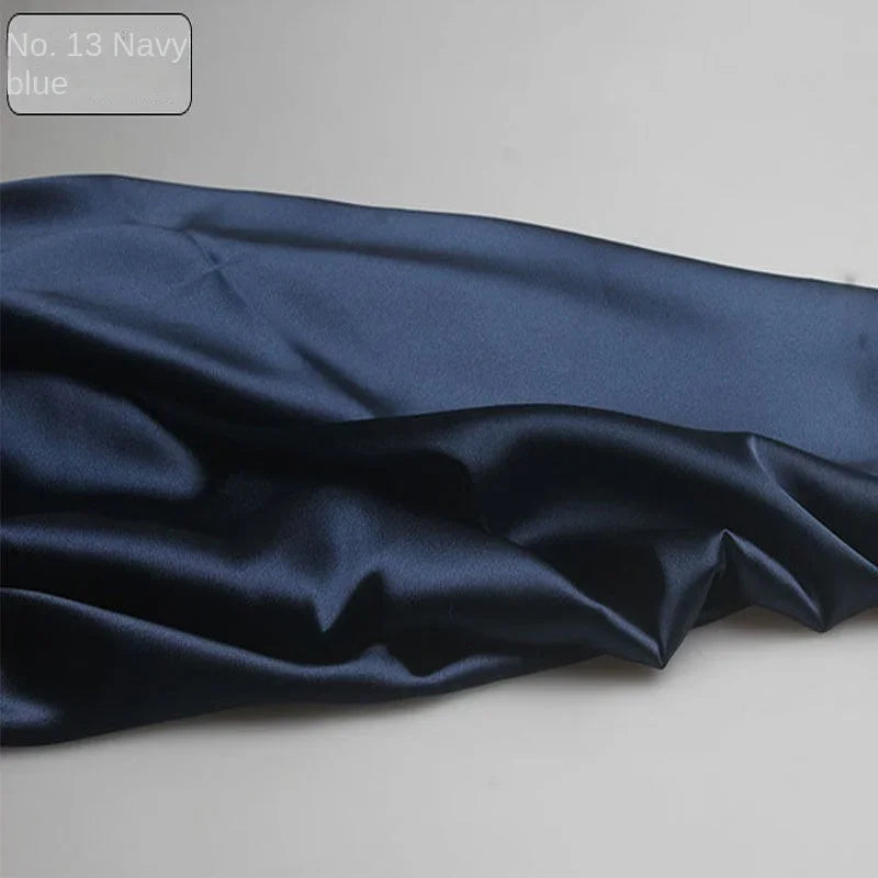 Satin Fabric By The Meter for Sewing Clothing Dress Cheongsam Shirt Pajamas Diy Soft Comfortable Smooth Thin Summer Black White