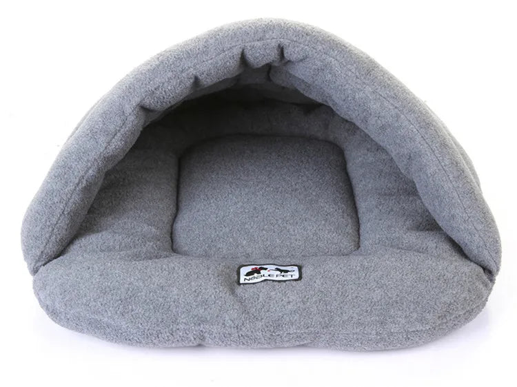 Pet Dog Cave Bed Thick Fleece Warm Soft Slipper Shape Beds for Puppy Cats Tent Sleeping Mats Winter Pets Indoor Triangle Nest