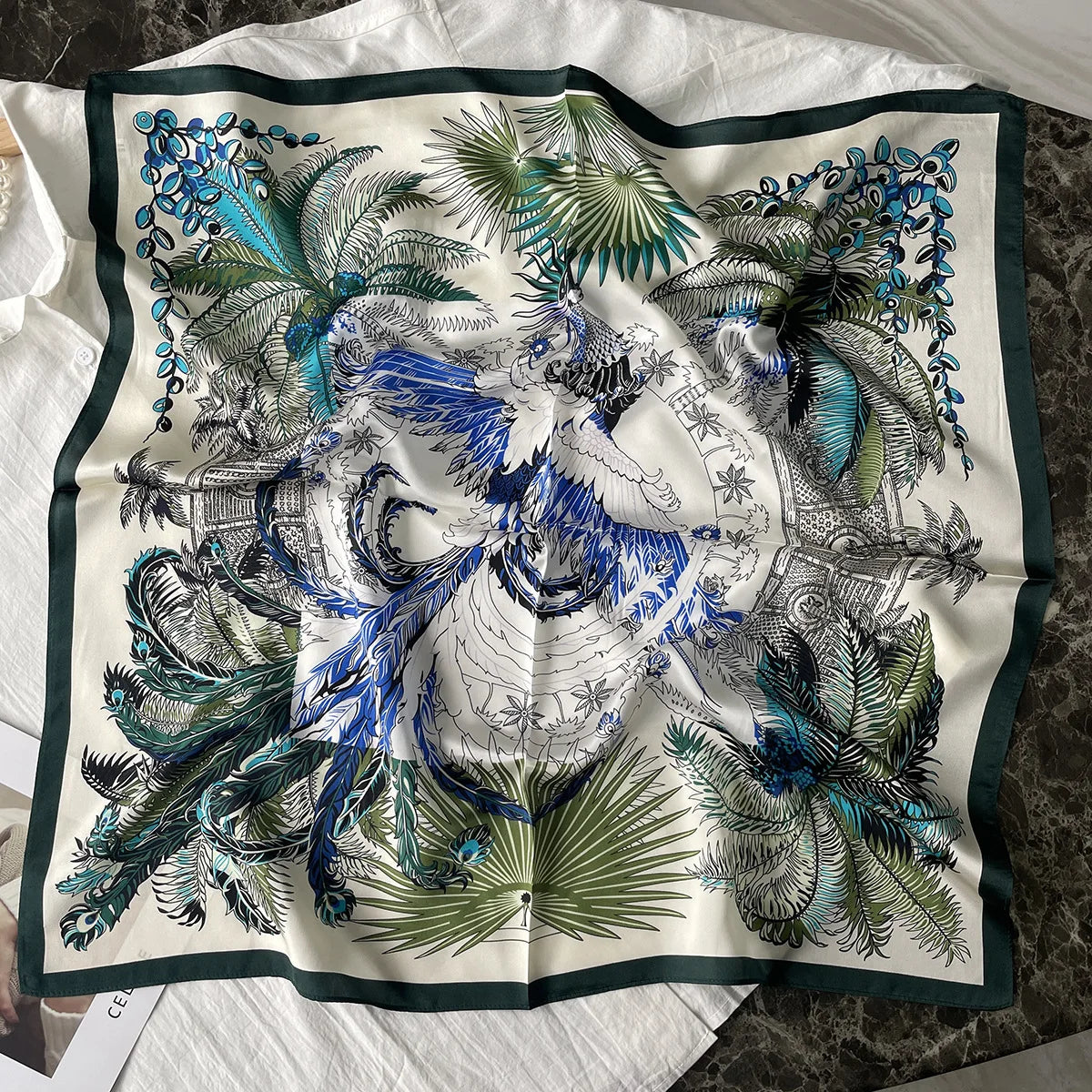 100% Pure Mulberry Silk Square Scarf  Fashionable and Versatile High-end Silk Scarf  12 Momme Single Sided Printing 68x68CM