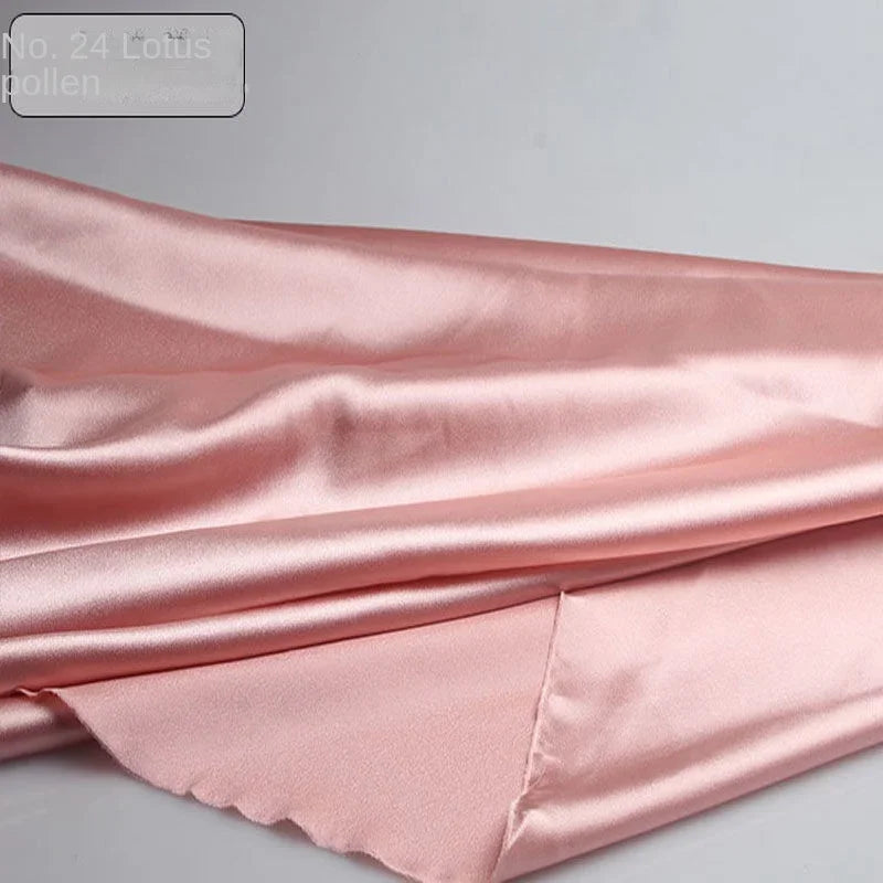 Satin Fabric By The Meter for Sewing Clothing Dress Cheongsam Shirt Pajamas Diy Soft Comfortable Smooth Thin Summer Black White