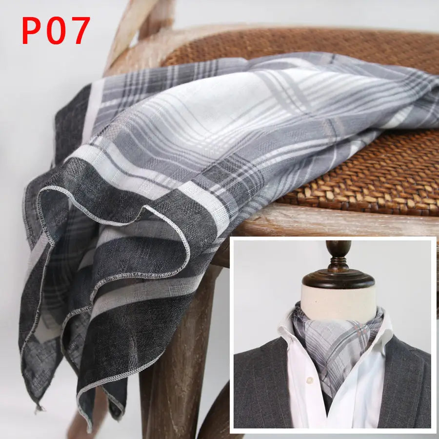 Japanese-Style  American Casual Artistic Style Versatile Men's Scarf Leather Ring Small Scarf Hip Hop Style Wrist Towel 60