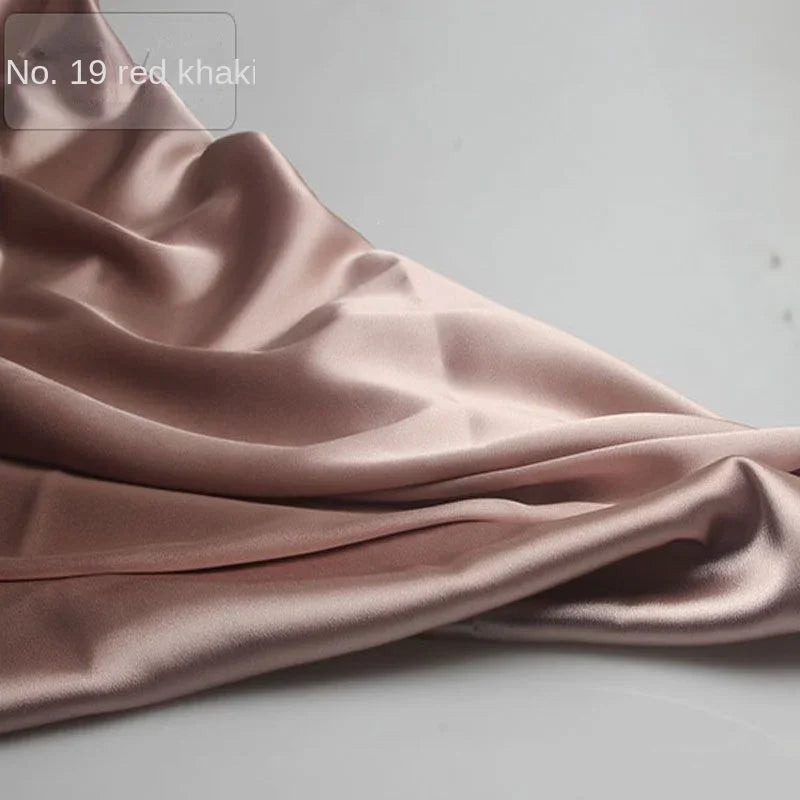 Satin Fabric By The Meter for Sewing Clothing Dress Cheongsam Shirt Pajamas Diy Soft Comfortable Smooth Thin Summer Black White
