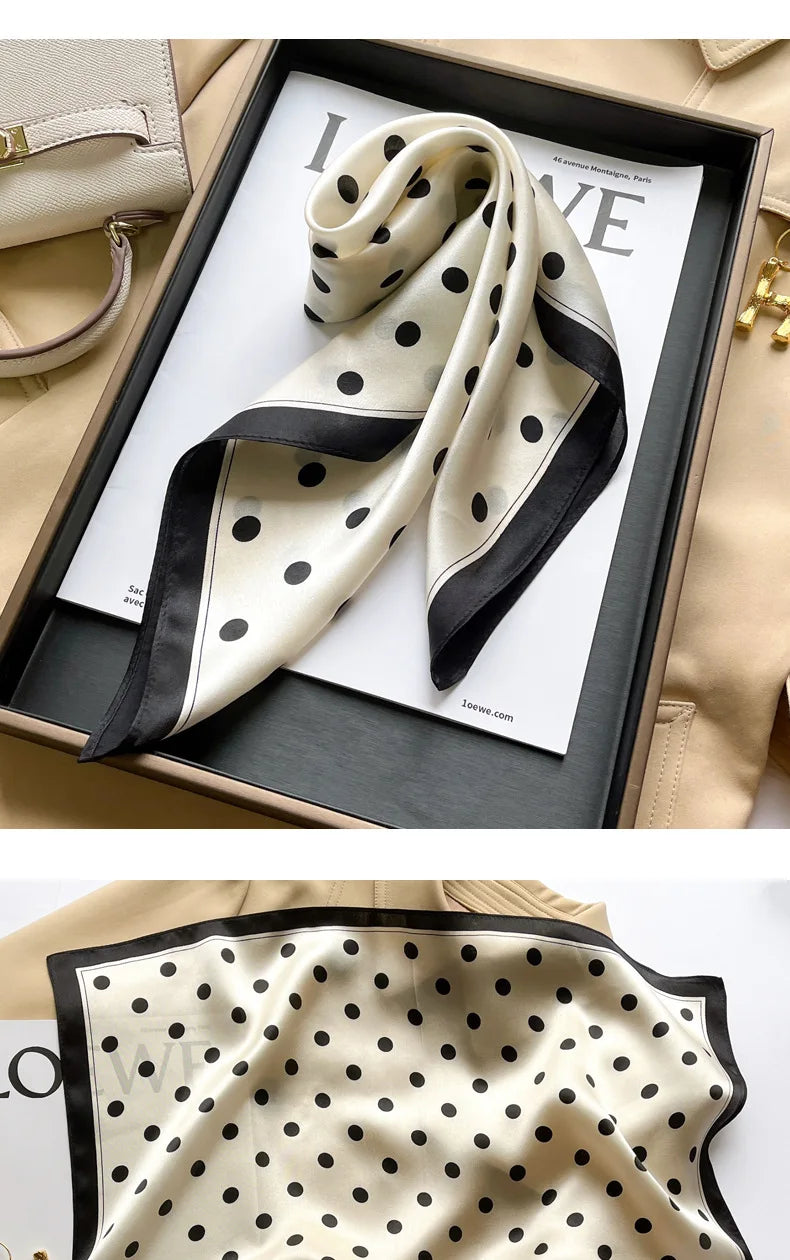 100% silk mulberry  scarf small square women's versatile new foreign style fashion  high-end autumn 53CM