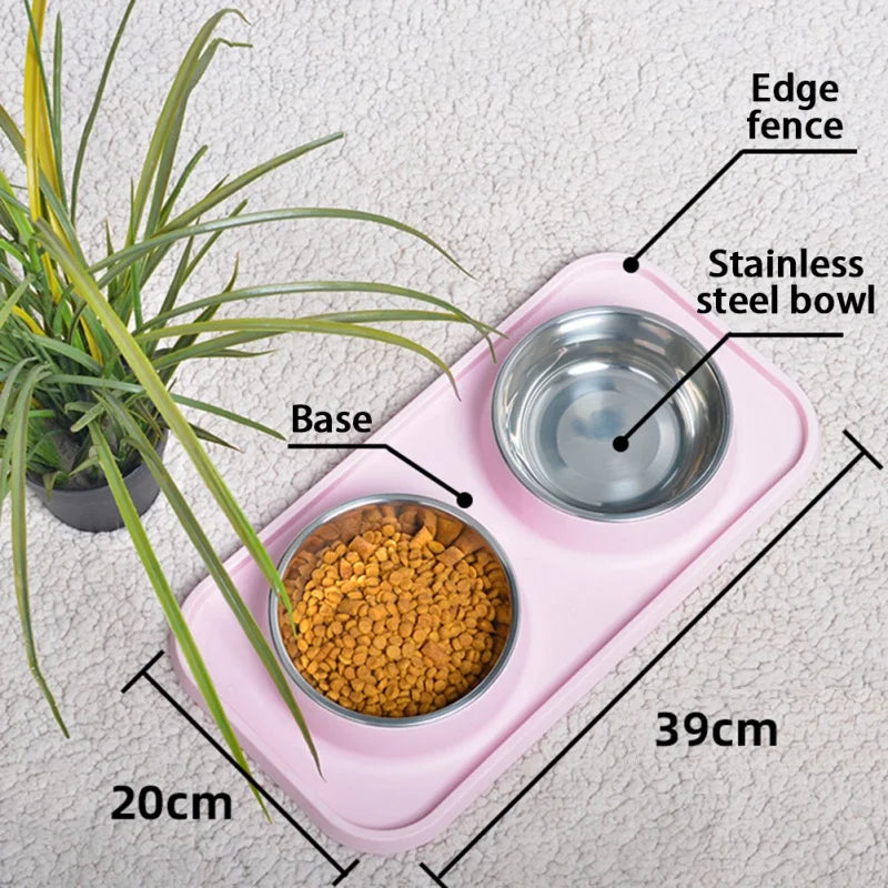 Dog Bowls Stainless Steel Dog Bowl With No Spill Dog Food Bowl Non-Slip Mat Feeder Bowls Pet Bowl For Dogs Cats