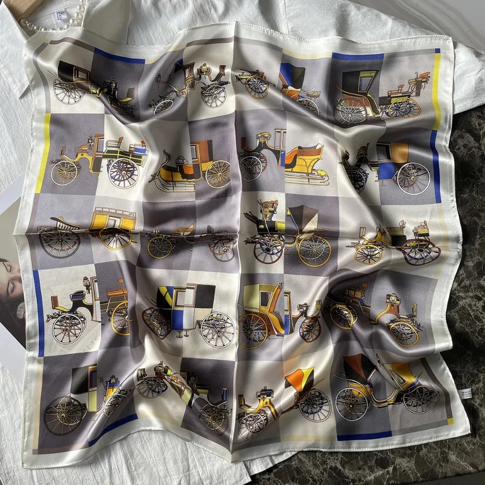 100% Pure Mulberry Silk Square Scarf  Fashionable and Versatile High-end Silk Scarf  12 Momme Single Sided Printing 68x68CM