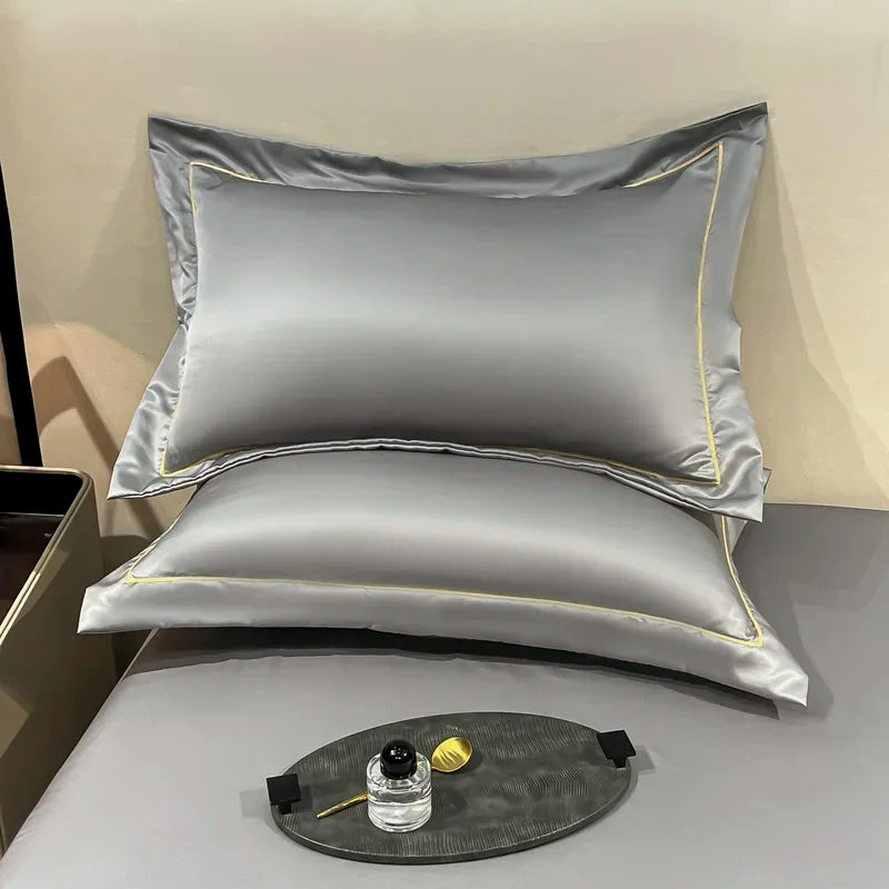 2PC/Set Natural Mulberry Silk Pillowcase Solid Color Envelope Pillow Case Bedding Sleeping Pillow Cover 48X74 Pillow Case Cover