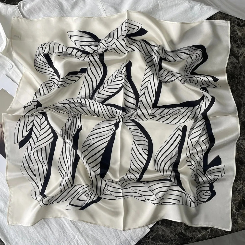100% Pure Mulberry Silk Square Scarf  Fashionable and Versatile High-end Silk Scarf  12 Momme Single Sided Printing 68x68CM