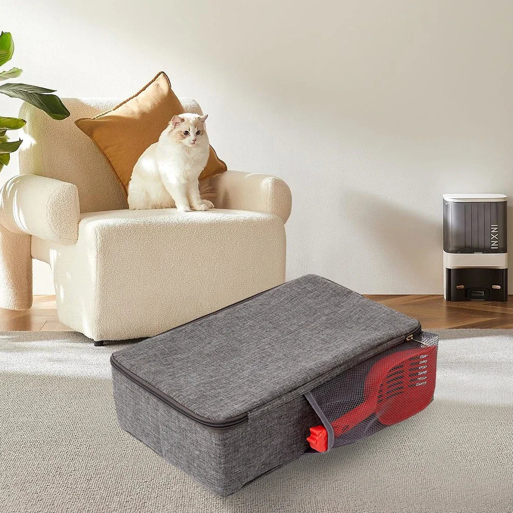 Foldable Car Pet Litter Boxes Oxford Cloth Rectangular Travel Cat Bedpans Portable Waterproof with Shovel Reusable Pet Supplies