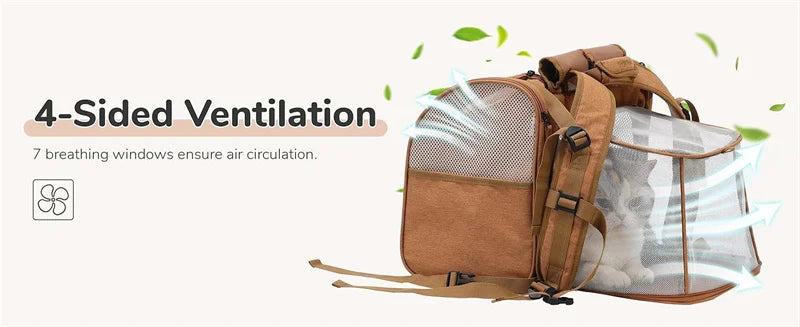 Pet supplies, cat bag, expandable, breathable, convenient for going out, large space, small dog backpack, large empty cabin