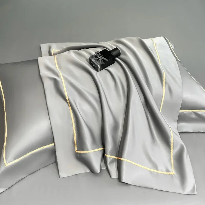 2PC/Set Natural Mulberry Silk Pillowcase Solid Color Envelope Pillow Case Bedding Sleeping Pillow Cover 48X74 Pillow Case Cover