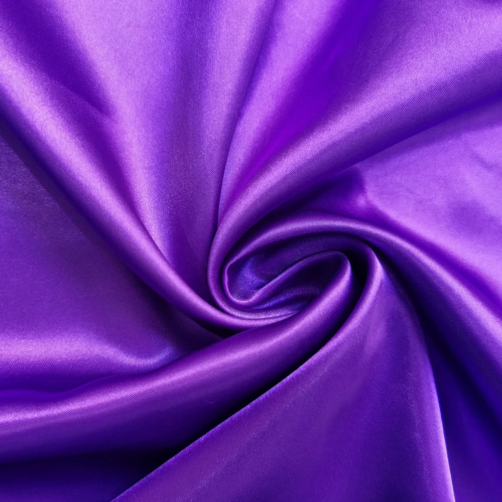 Solid Satin 58" Wide | 1Meter | 2Meters | 5Meters | Silky Charmeuse Scarf Craft DIY Fabric Purple