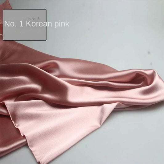 Satin Fabric By The Meter for Sewing Clothing Dress Cheongsam Shirt Pajamas Diy Soft Comfortable Smooth Thin Summer Black White