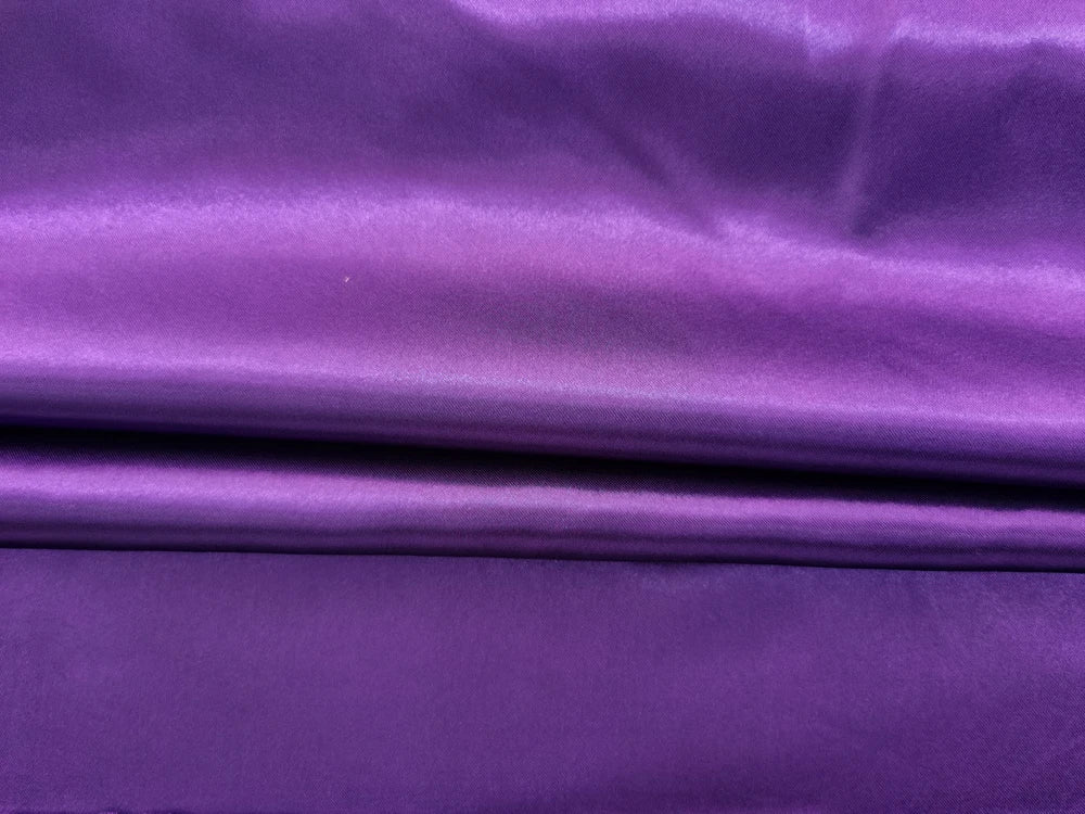 Solid Satin 58" Wide | 1Meter | 2Meters | 5Meters | Silky Charmeuse Scarf Craft DIY Fabric Purple