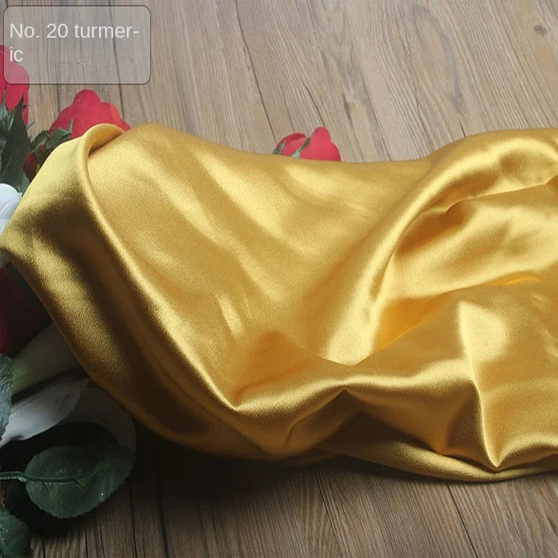 Satin Fabric By The Meter for Sewing Clothing Dress Cheongsam Shirt Pajamas Diy Soft Comfortable Smooth Thin Summer Black White