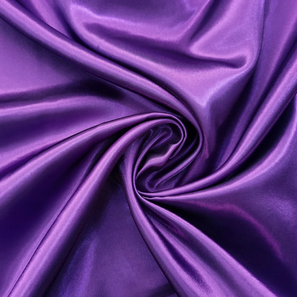 Solid Satin 58" Wide | 1Meter | 2Meters | 5Meters | Silky Charmeuse Scarf Craft DIY Fabric Purple