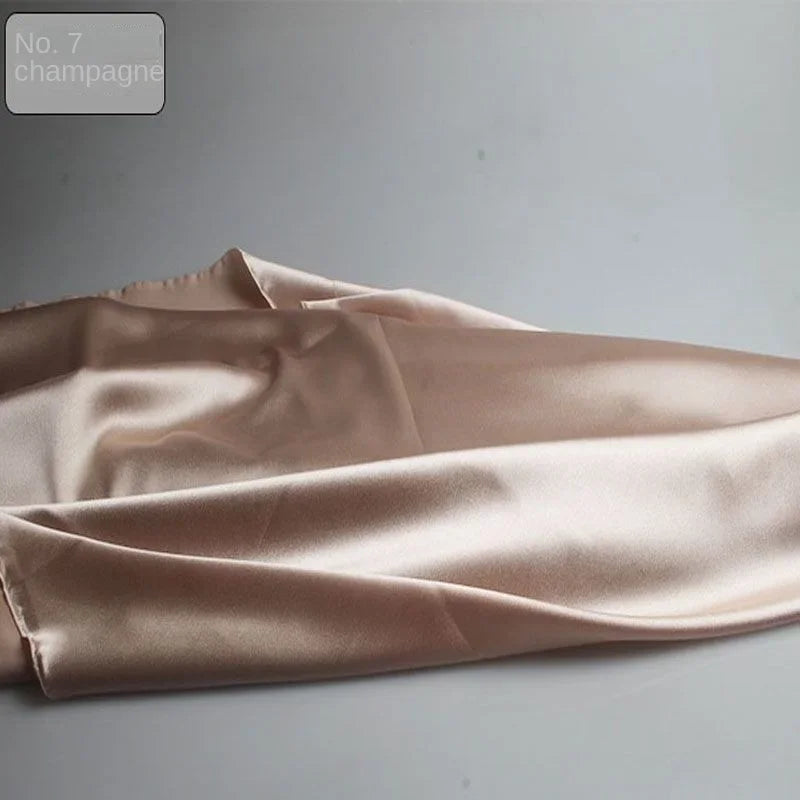 Satin Fabric By The Meter for Sewing Clothing Dress Cheongsam Shirt Pajamas Diy Soft Comfortable Smooth Thin Summer Black White