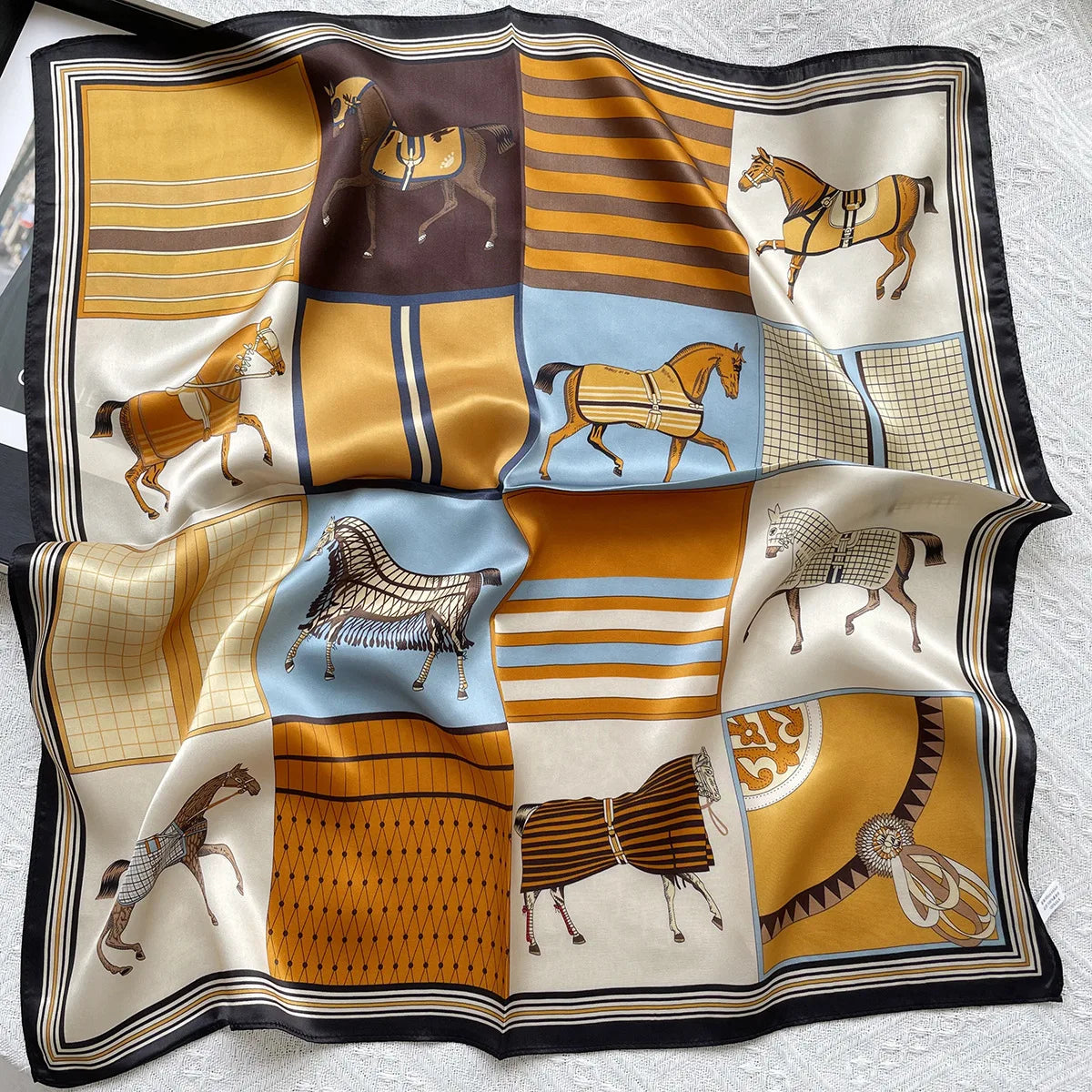 100% Pure Mulberry Silk Square Scarf  Fashionable and Versatile High-end Silk Scarf  12 Momme Single Sided Printing 68x68CM