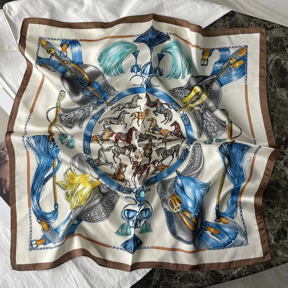 100% Pure Mulberry Silk Square Scarf  Fashionable and Versatile High-end Silk Scarf  12 Momme Single Sided Printing 68x68CM