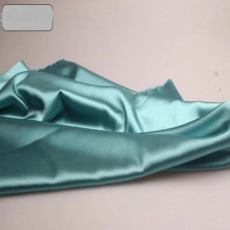 Satin Fabric By The Meter for Sewing Clothing Dress Cheongsam Shirt Pajamas Diy Soft Comfortable Smooth Thin Summer Black White