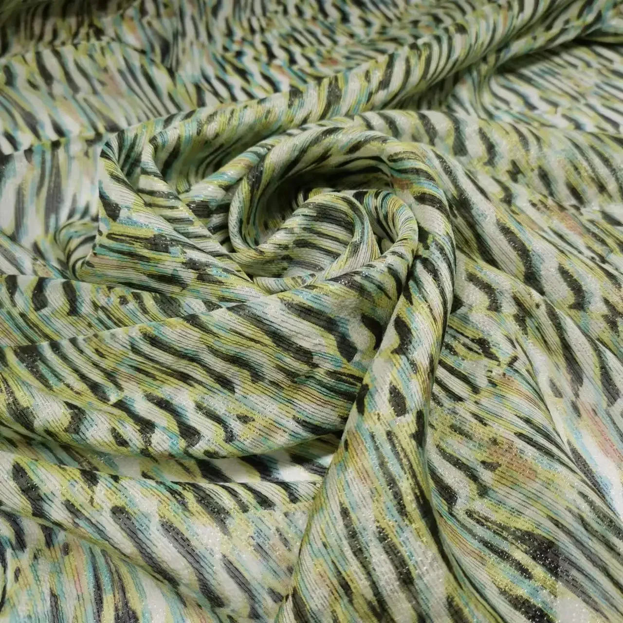 Floral Mulberry Silk Fabric Soft Silk Silver Metallic Jacquard DIY Cloth Dress Scarf Material