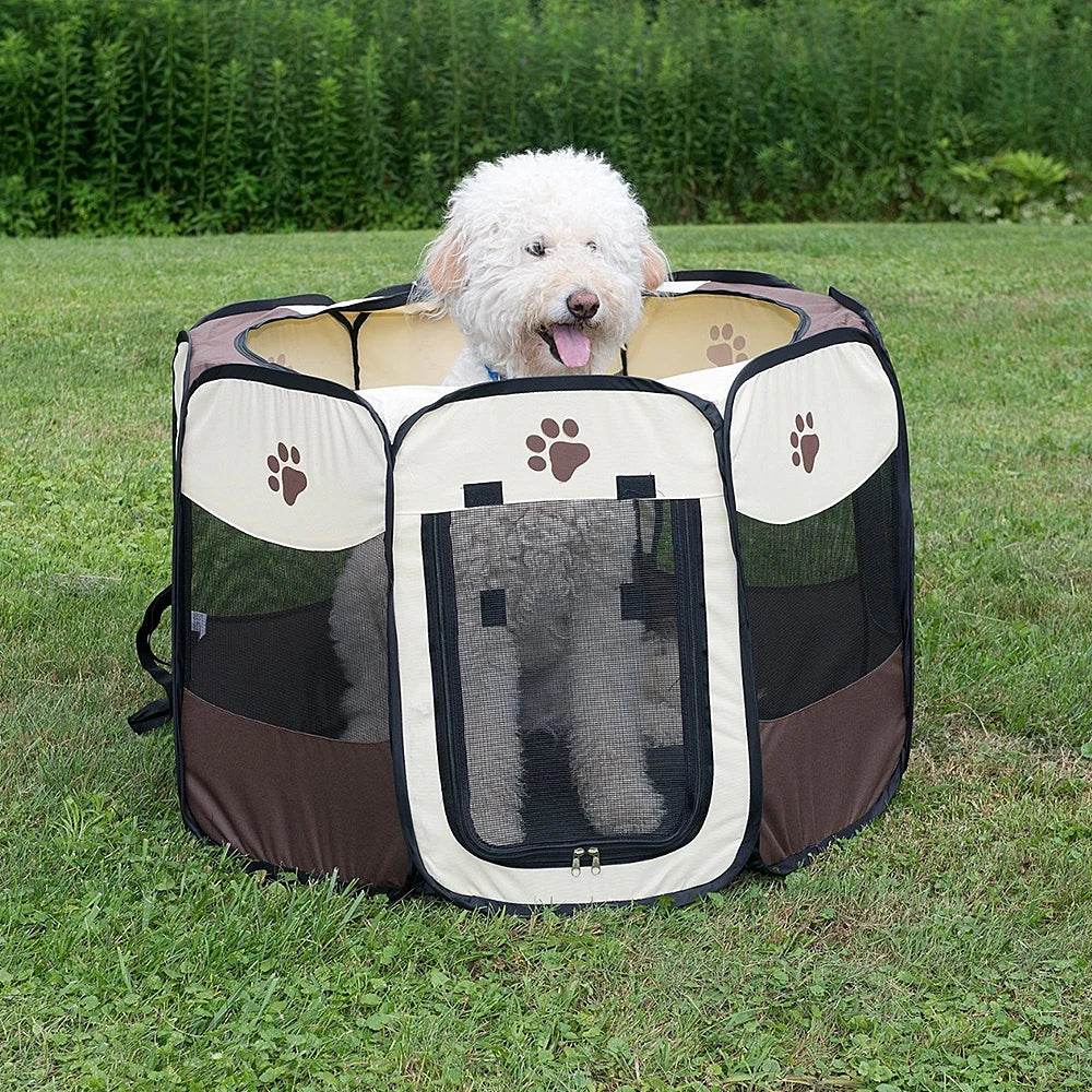 Portable Foldable Kennel Octagonal Fence Pet Tent Puppy Shelter Easy To Use Outdoor Easy Operation Large Dog Cages Cat Fences