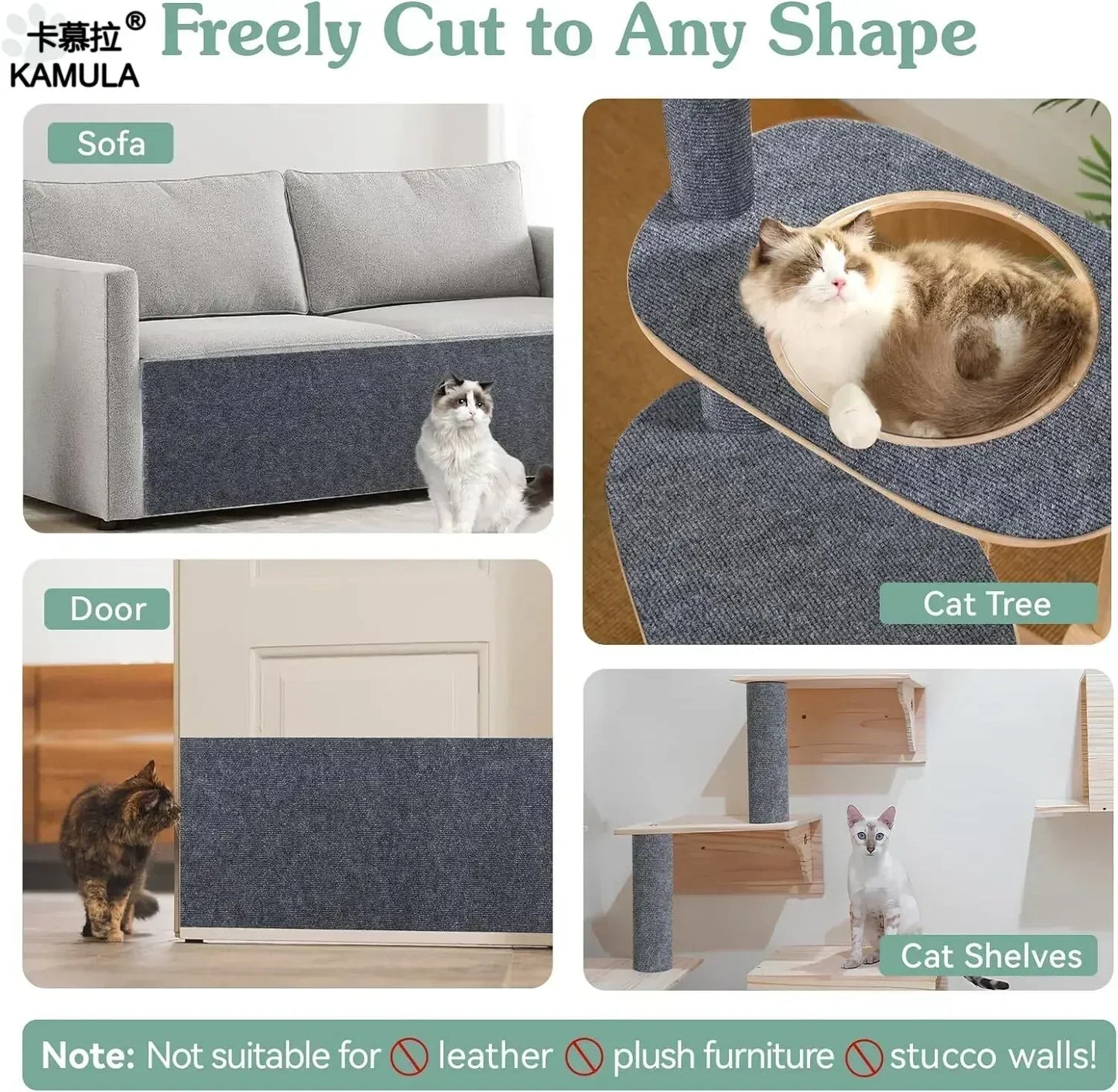 Cat Scratcher Cats Scratcher Pad Board Protection Trimmable Self-adhesive Carpet Corner Wall DIY Cat Scratch Mat  Sofa Protector