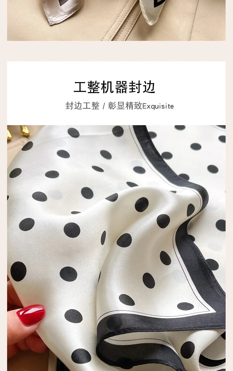 100% silk mulberry  scarf small square women's versatile new foreign style fashion  high-end autumn 53CM