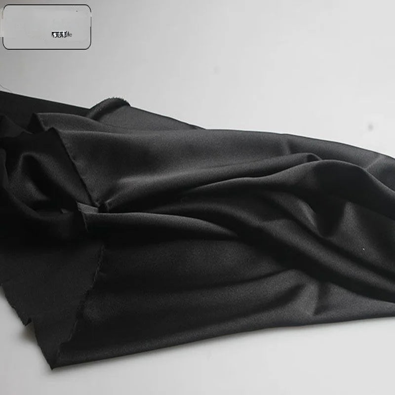 Satin Fabric By The Meter for Sewing Clothing Dress Cheongsam Shirt Pajamas Diy Soft Comfortable Smooth Thin Summer Black White