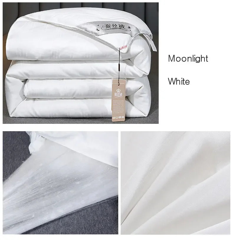 Mulberry Silk Quilt is 100% natural silk filling in all seasons. It is portable, breathable and luxurious
