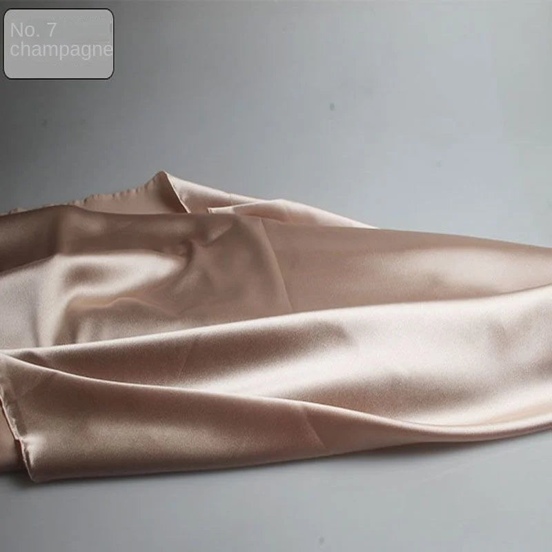 Satin Fabric By The Meter for Sewing Clothing Dress Cheongsam Shirt Pajamas Diy Soft Comfortable Smooth Thin Summer Black White