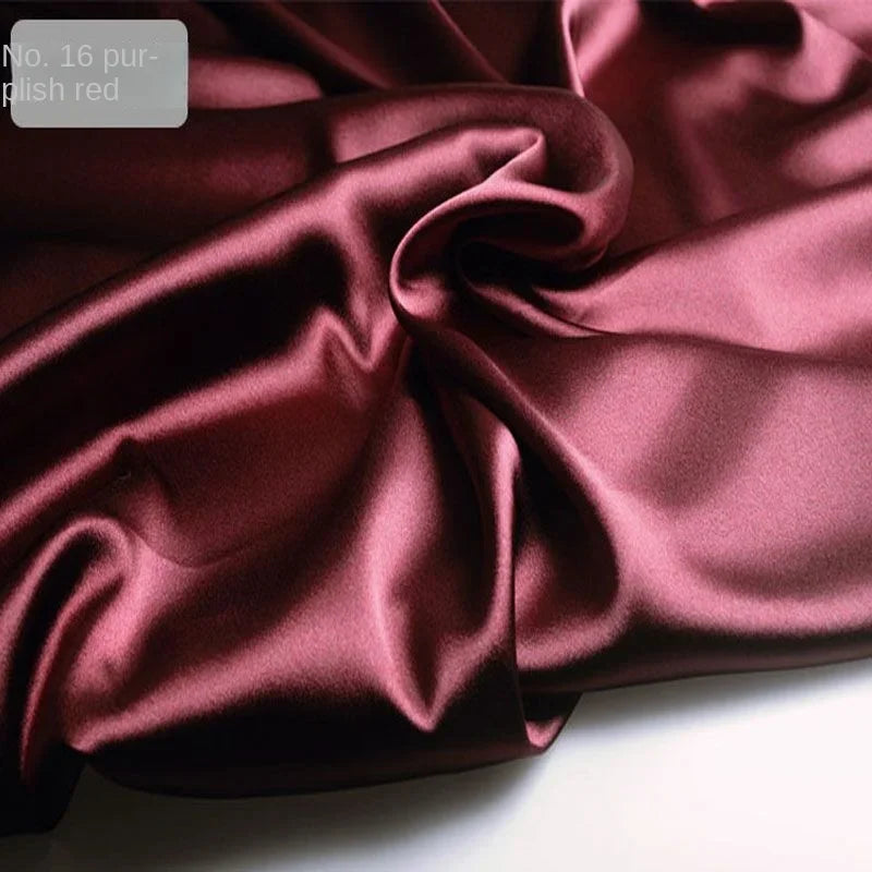 Satin Fabric By The Meter for Sewing Clothing Dress Cheongsam Shirt Pajamas Diy Soft Comfortable Smooth Thin Summer Black White