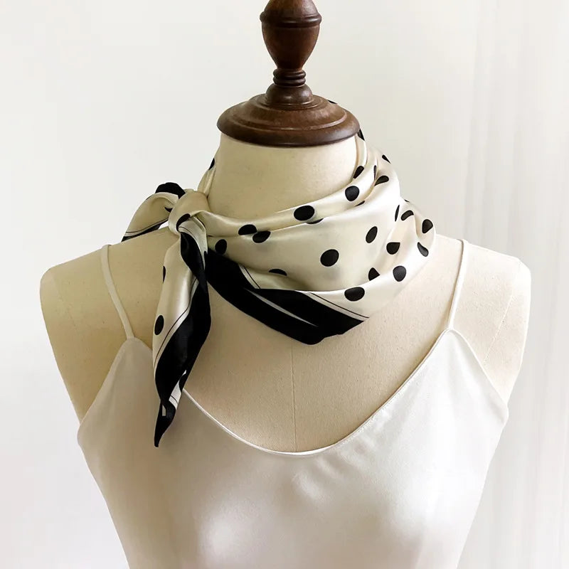 100% silk mulberry  scarf small square women's versatile new foreign style fashion  high-end autumn 53CM
