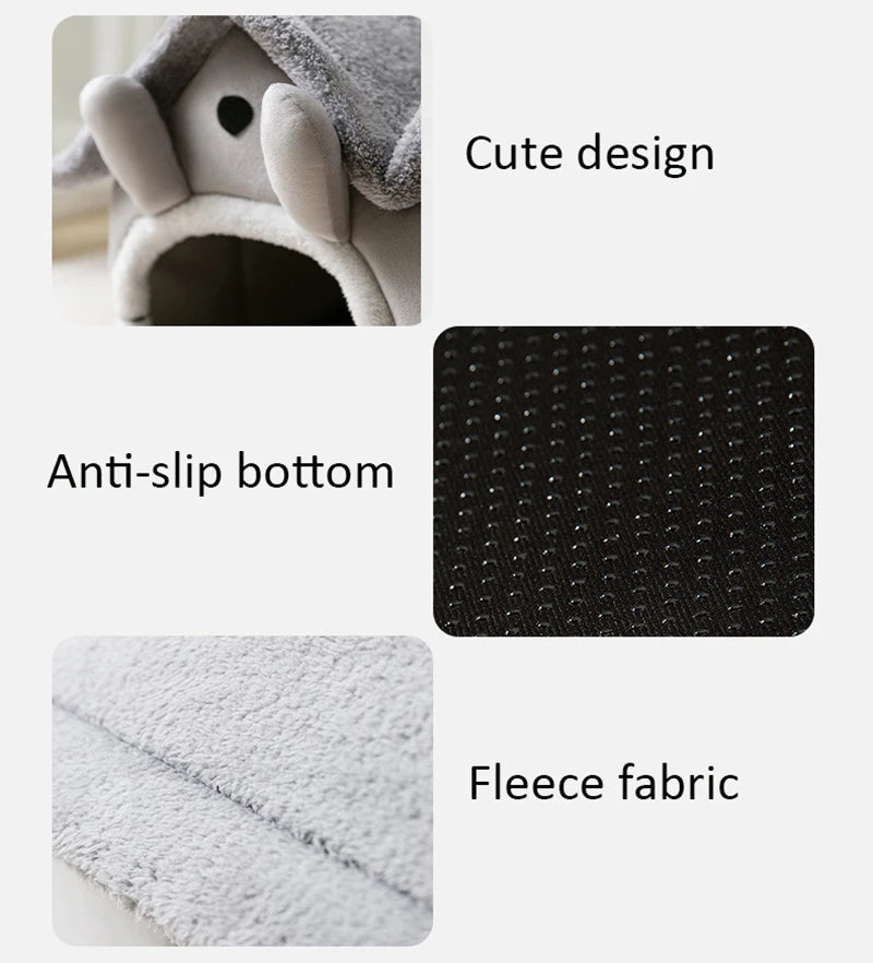 Foldable Cat House Winter Warm Chihuahua Cave Bed Cat Basket for Small Dogs Warm Soft Cat Bed Mat Kennel Puppy House Deep Sleep