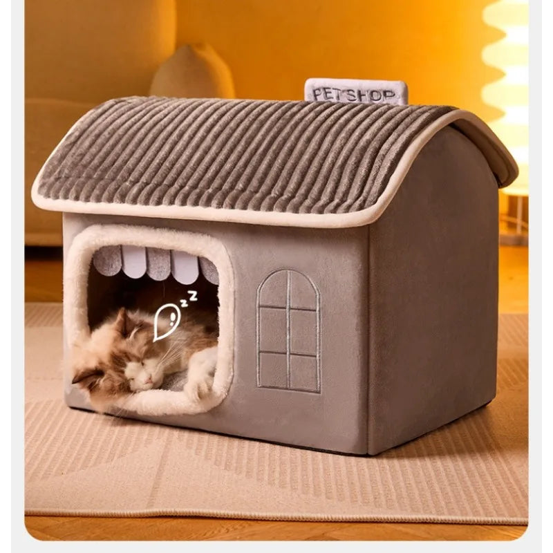 Winter Foldable Pet House Suitable for Puppies Kittens Puppies Cave Nests Portable Washable Dog Shelters Cat Nests Pet Supplies