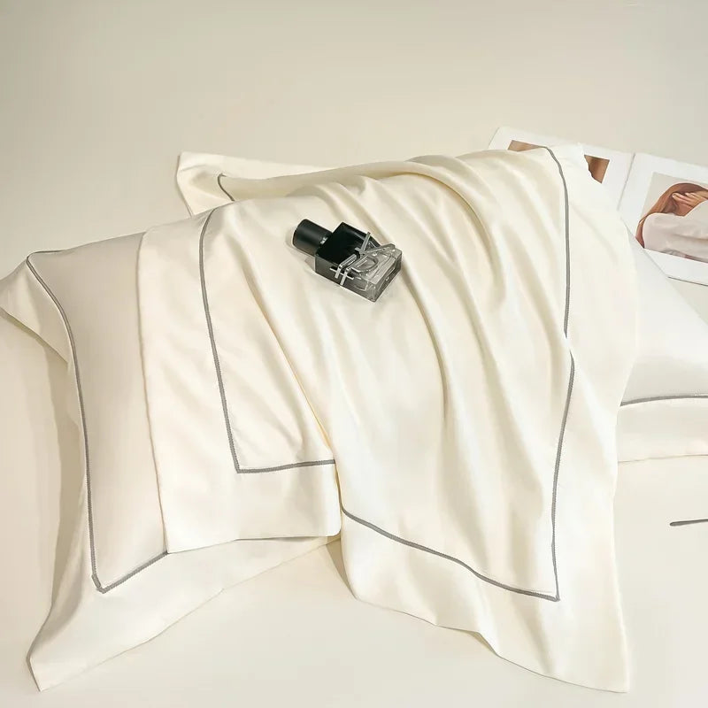 2PC/Set Natural Mulberry Silk Pillowcase Solid Color Envelope Pillow Case Bedding Sleeping Pillow Cover 48X74 Pillow Case Cover