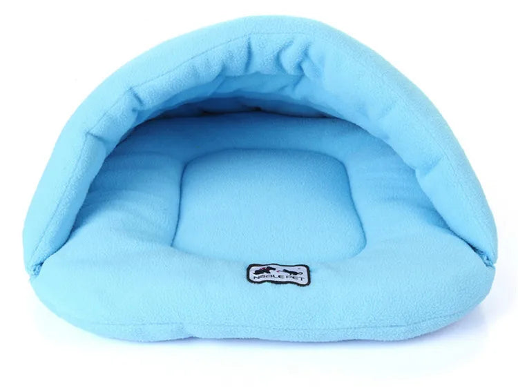 Pet Dog Cave Bed Thick Fleece Warm Soft Slipper Shape Beds for Puppy Cats Tent Sleeping Mats Winter Pets Indoor Triangle Nest