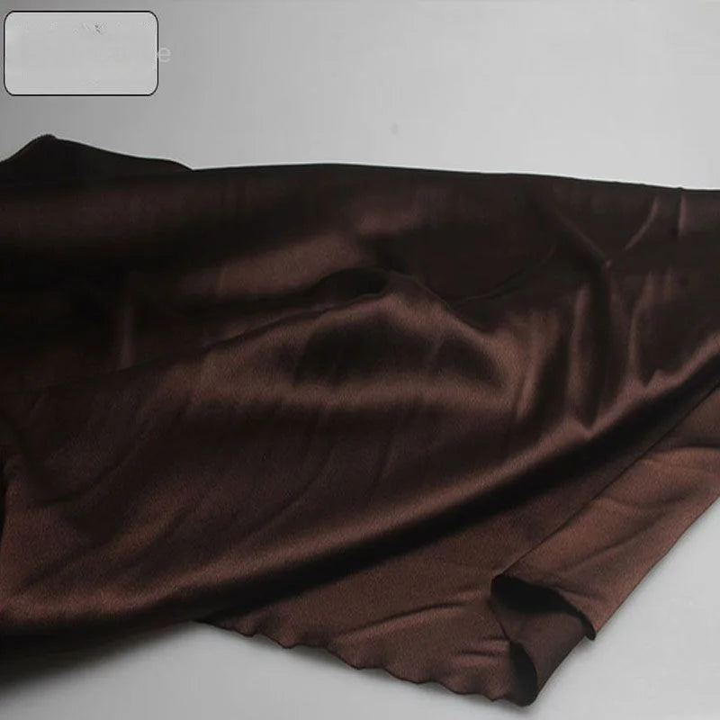 Satin Fabric By The Meter for Sewing Clothing Dress Cheongsam Shirt Pajamas Diy Soft Comfortable Smooth Thin Summer Black White