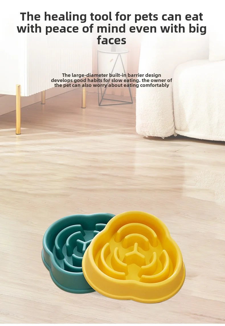 1pc Dog Slow Food Bowl Plastic Anti-Choking Slow Eating Cloud Shape Large Dogs Prevent Vomiting And Protect Intestines