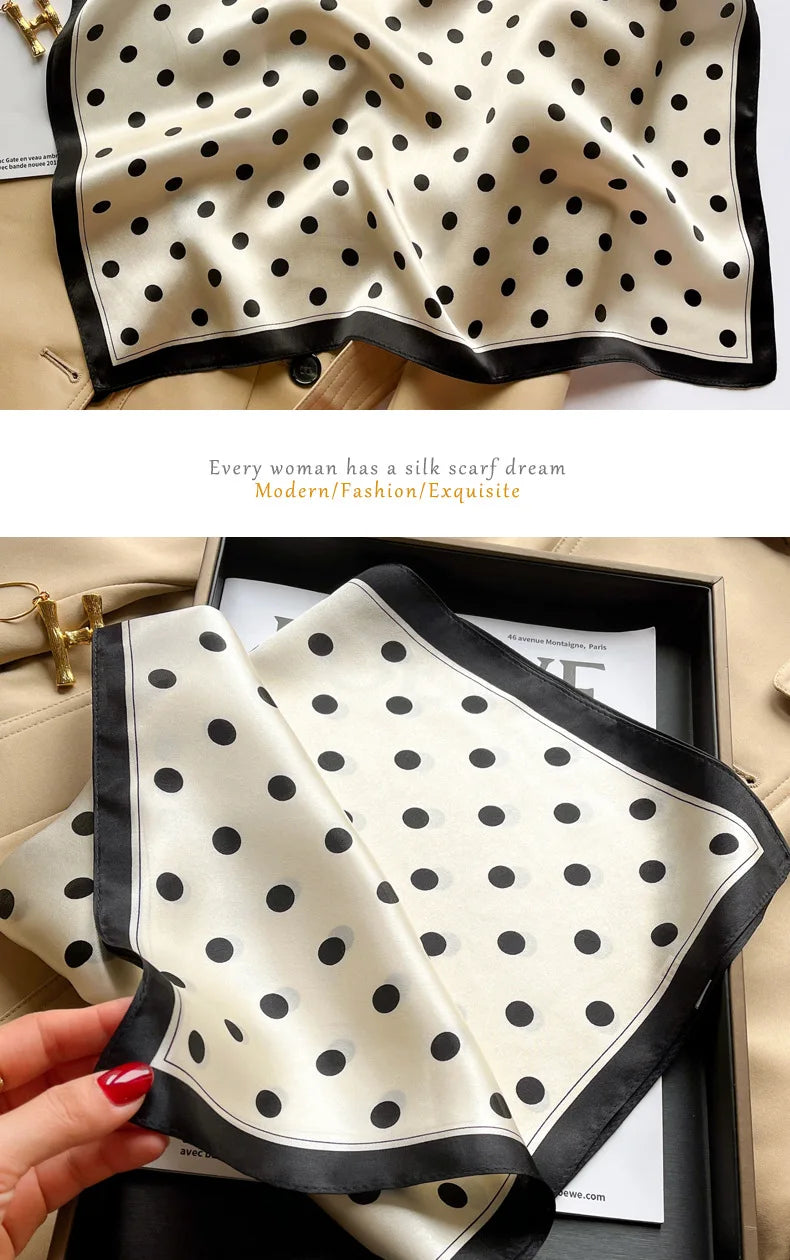 100% silk mulberry  scarf small square women's versatile new foreign style fashion  high-end autumn 53CM