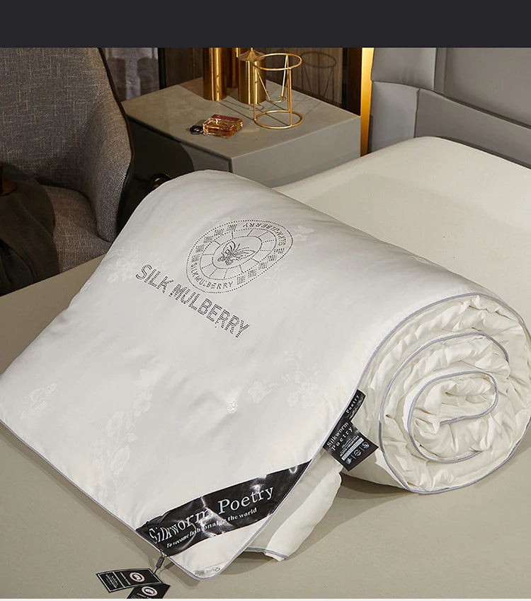 Genuine silk quilt 100% mulberry silk luxury warm quilt spring autumn winter quilt single double comforter silk quilt core