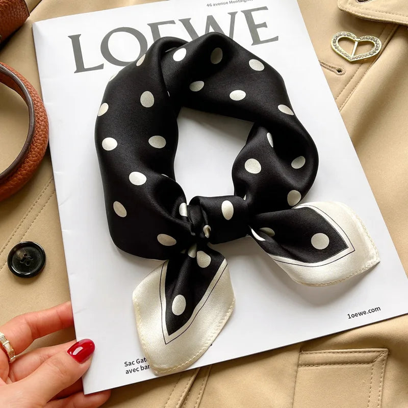 100% silk mulberry  scarf small square women's versatile new foreign style fashion  high-end autumn 53CM