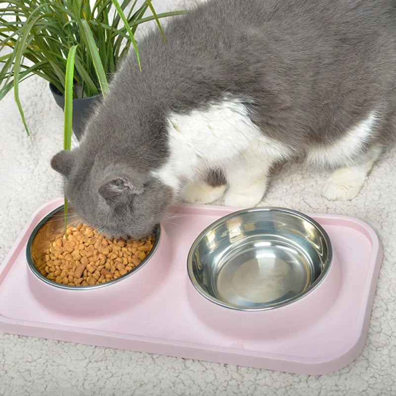 Dog Bowls Stainless Steel Dog Bowl With No Spill Dog Food Bowl Non-Slip Mat Feeder Bowls Pet Bowl For Dogs Cats