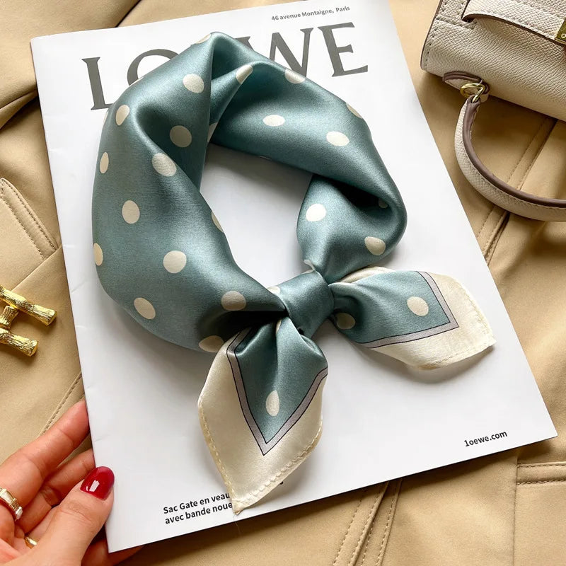100% silk mulberry  scarf small square women's versatile new foreign style fashion  high-end autumn 53CM