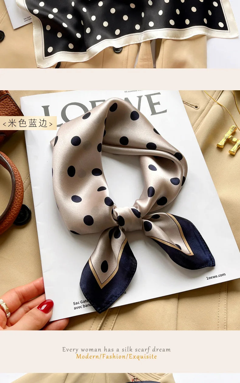 100% silk mulberry  scarf small square women's versatile new foreign style fashion  high-end autumn 53CM